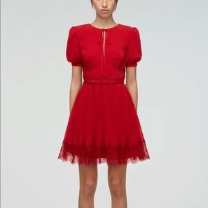 Self Portrait Red Chiffon dress size US 4